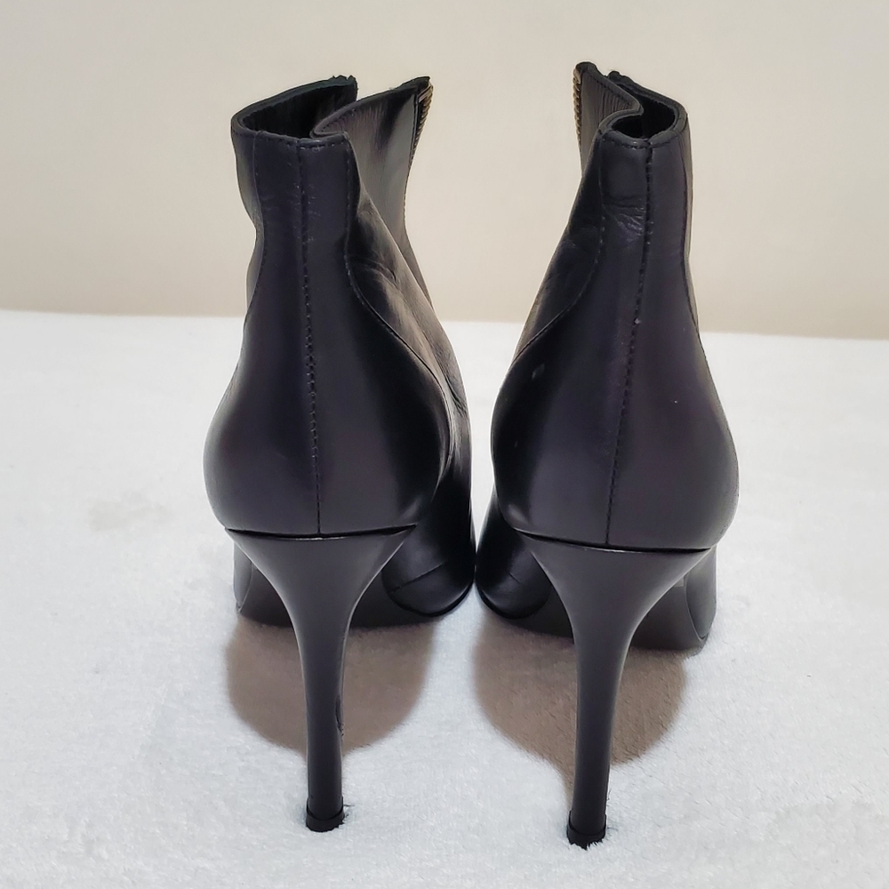 LIU JO Black Leather Ankle Boots Size 8.5 - Picture 4 of 10